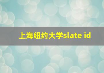 上海纽约大学slate id